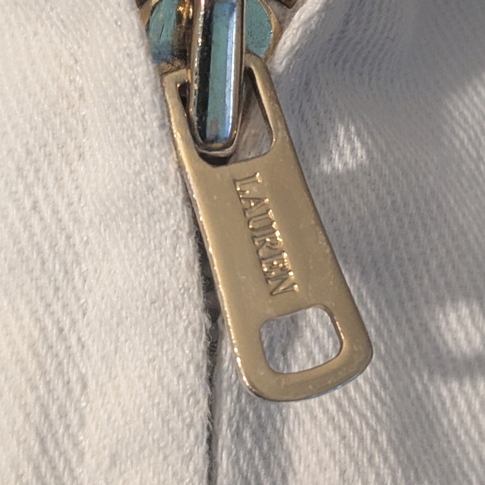 Ralph Lauren Zippered White Denim Jacket - Picture 7 of 8